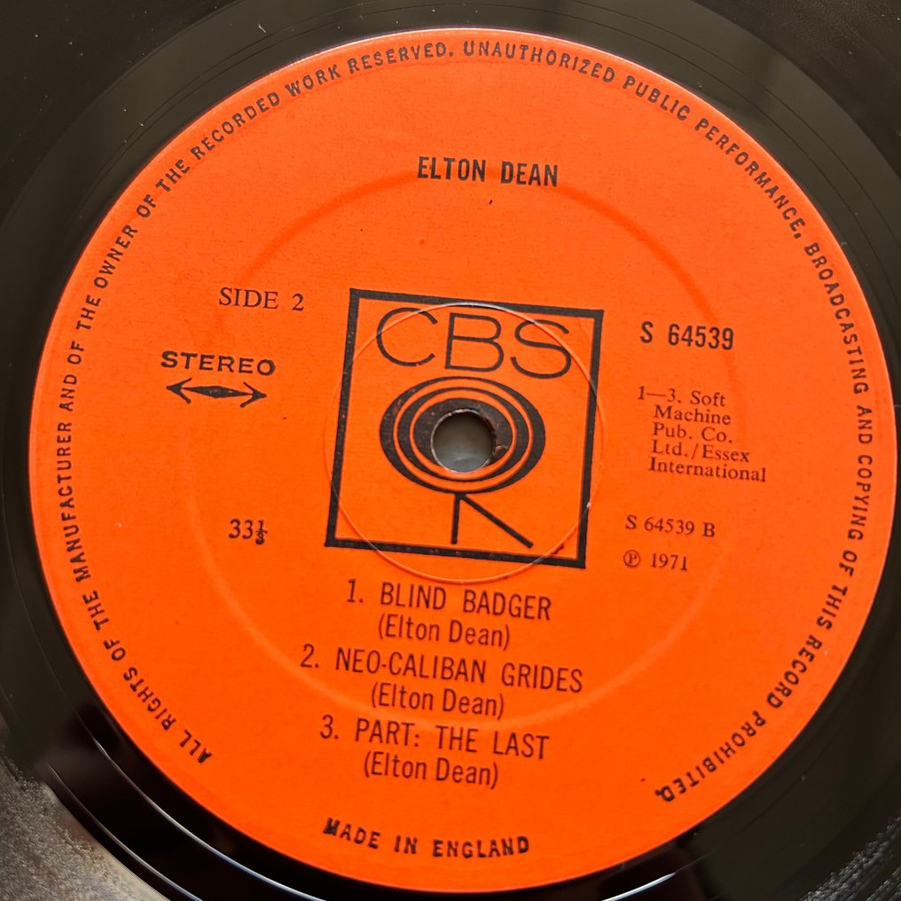 Elton Dean - Elton Dean (SIGNED 1st pressing) - 單張黑膠唱片 - 第一批 模壓雷射唱片 - 1971 #2.1