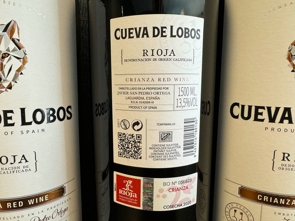2020 Cueva De Lobos Rioja Crianza - Rioja - 6 Magnums (1.5L) #3.1