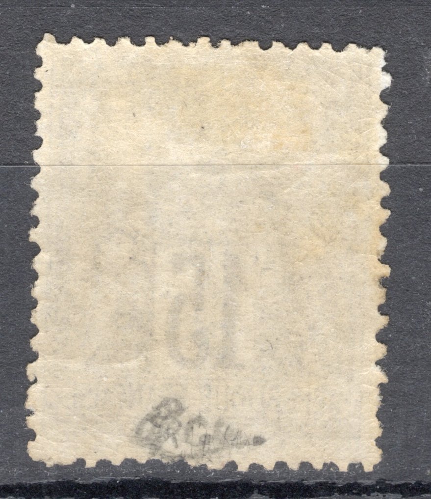 Frankrike 1876 - Vismenn type II, nr. 77, grå, ny*, signert kalver. Vakker #1.2