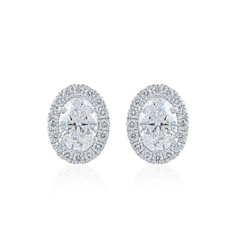 Boucles d'oreilles Or blanc -  1.84ct. tw. Diamant  (Cultivé en laboratoire) - Diamant #1.1