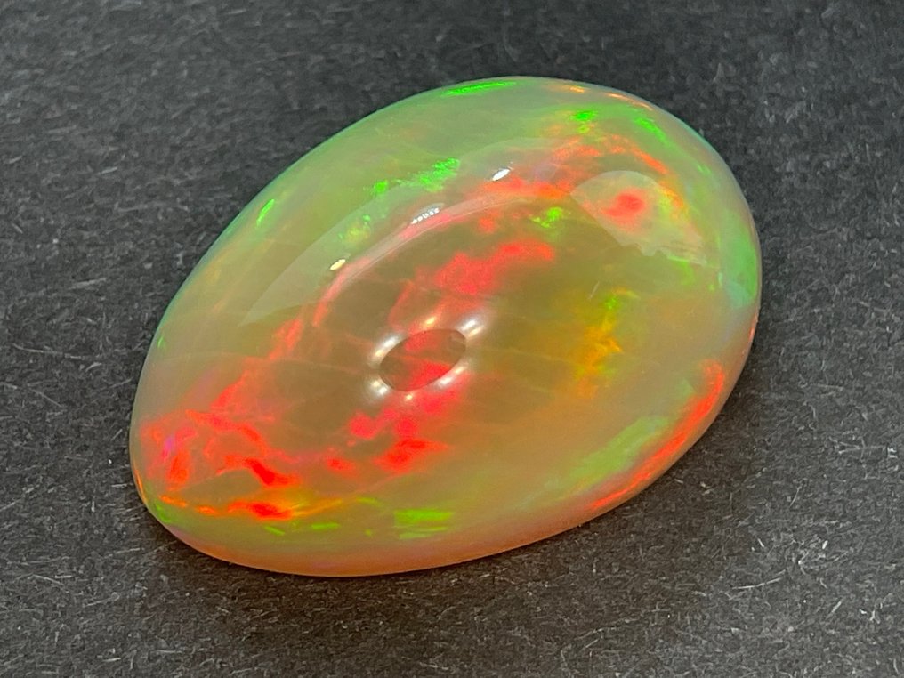 brunlig orange + farvespil (levende) Krystal opal - 8.69 ct #1.1