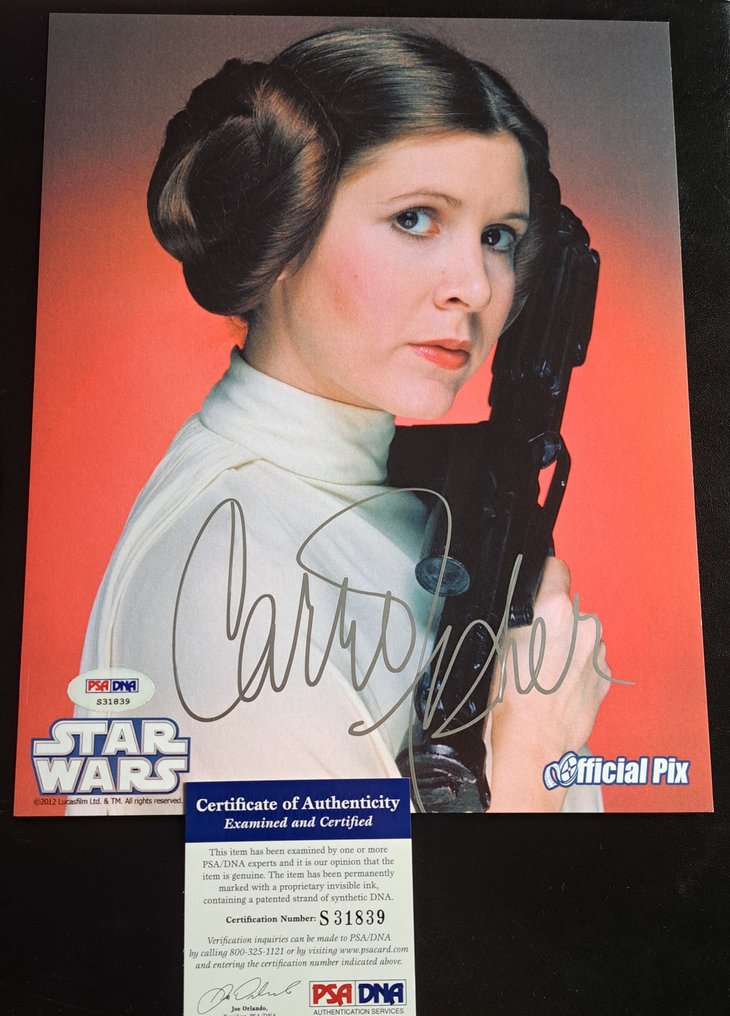 Star Wars Episode IV: A New Hope - Signed 8x10" Photo by Carrie Fisher (+) as Princess Leia - with PSA DNA Coa - Official Pix #2.1