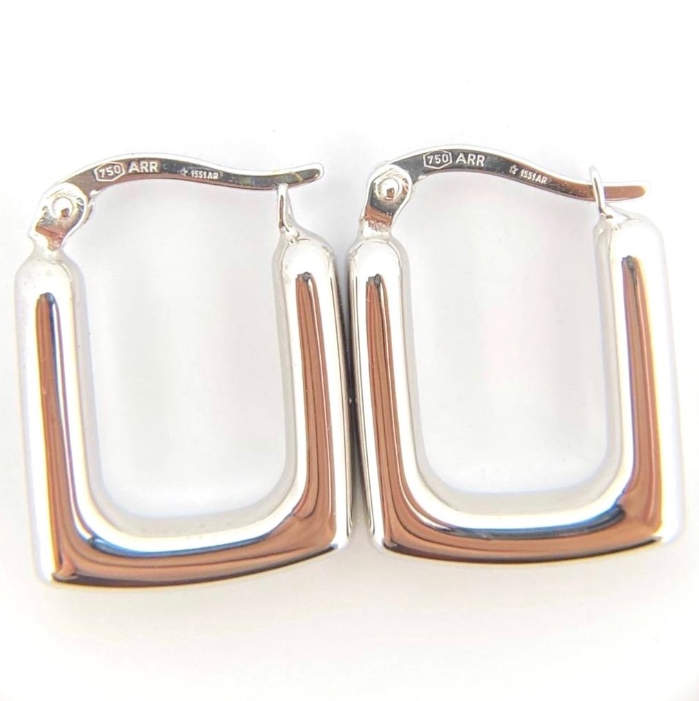 Nincs minimálár - Earrings - 2,5 gr - 2x1,5 cm - 18 Kt - Drop fülbevaló - 18 kt. Fehér arany #2.1