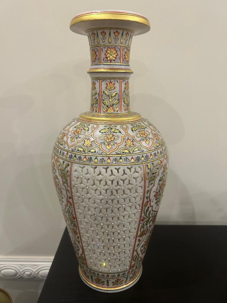 Vase - Marmor - Indien - spätes 20. - 21. Jahrhundert #1.2