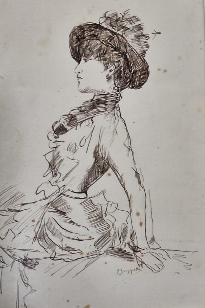 Pietro Scoppetta (1863-1920), attribuito a - Ritratto di donna #1.1