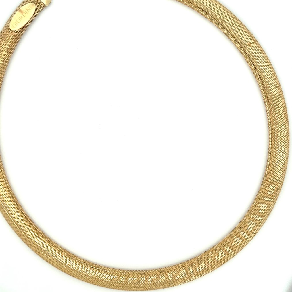 Collana flessibile con Greche - 11.1 gr - 45 cm - 18 Kt - Κολιέ τσόκερ - 18 καράτια Κίτρινο χρυσό  #1.2