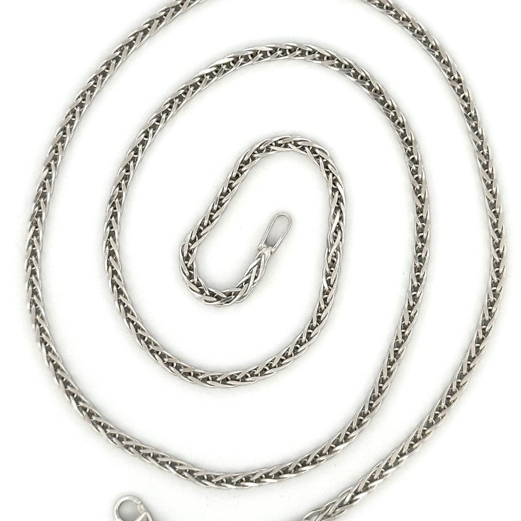 Collana spiga -  45 cm - 4.2 gr - 18 kt - Collar - 18 quilates Oro blanco #2.1