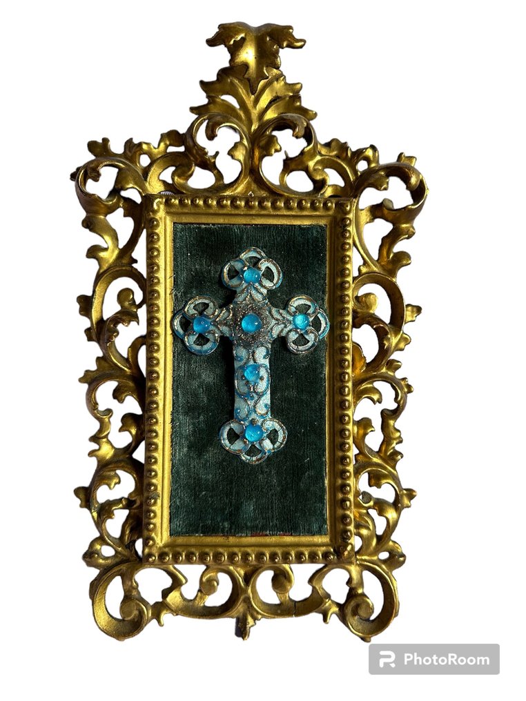  Kreuz - Emaille, Holz - 1850-1900  #1.1