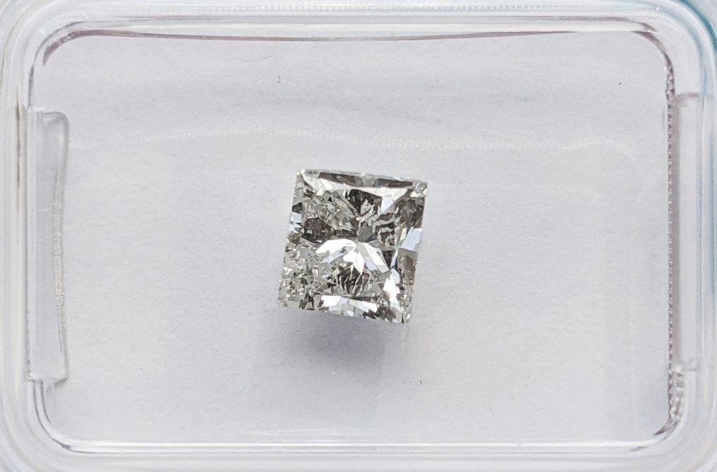 鑽石 - 0.97 ct - 公主方形 - H(次於白色的有色鑽石) - SI2 #1.1