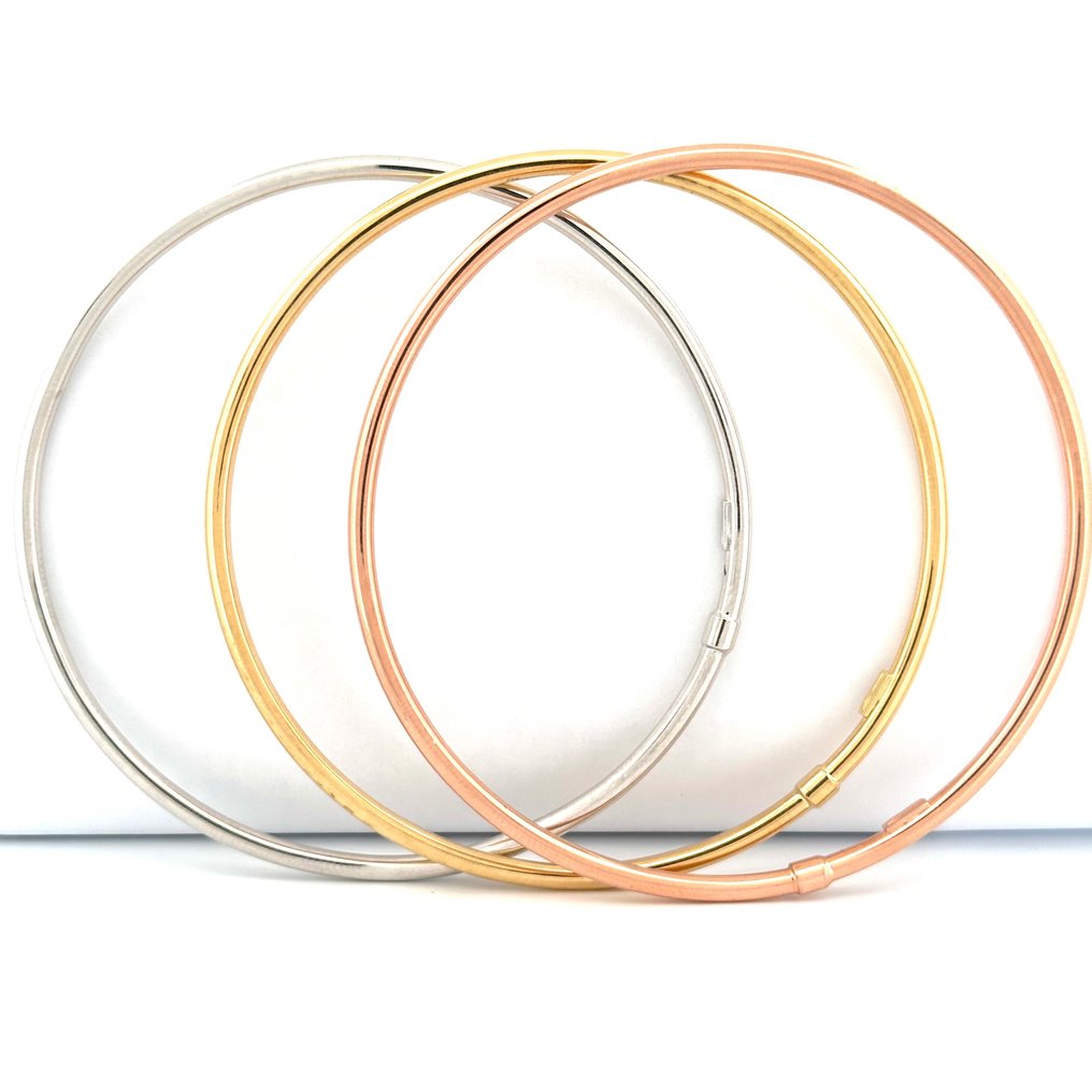 Handmade - Smykkesæt med 3 dele - Trittico - 8.8 g - 18 kraat Hvidguld, Gulguld, Rosaguld #4.3