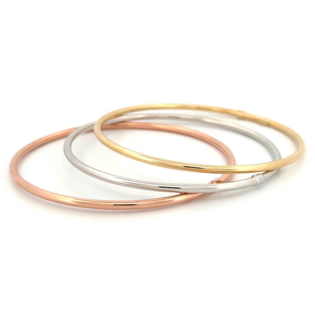 Handmade - Smykkesæt med 3 dele - Trittico - 8.8 g - 18 kraat Hvidguld, Gulguld, Rosaguld #1.0