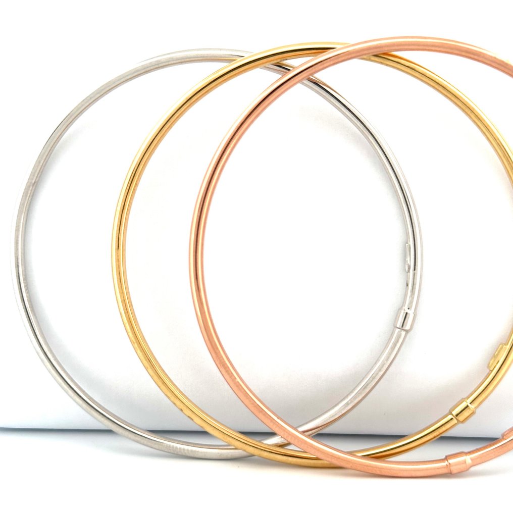 Handmade - Smykkesæt med 3 dele - Trittico - 8.8 g - 18 kraat Hvidguld, Gulguld, Rosaguld #3.2