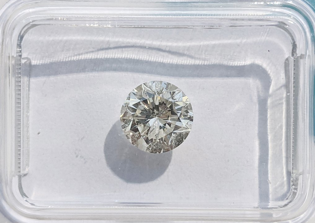 鑽石 - 1.00 ct - 圓形 - I(極微黃、正面看為白色) - SI2 #1.1