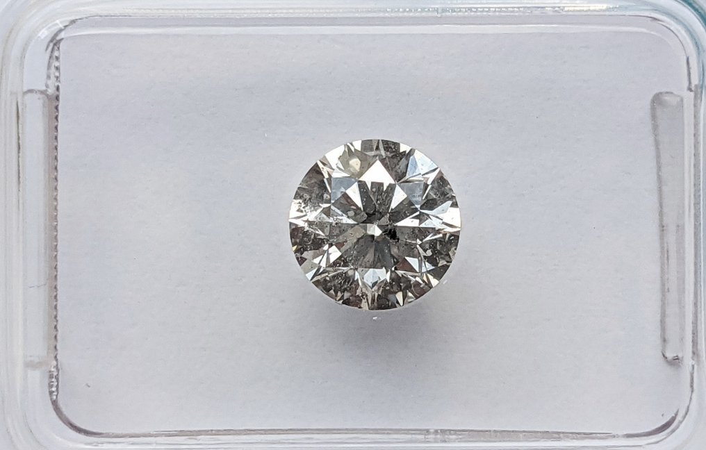 鑽石 - 1.01 ct - 圓形 - I(極微黃、正面看為白色) - SI2 #1.1