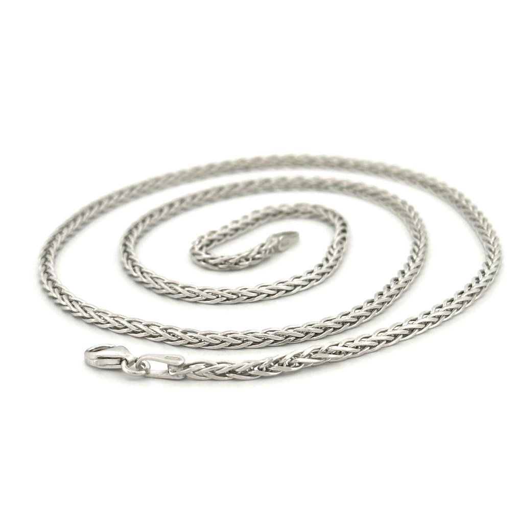 Collana spiga -  50 cm - 3.6 g - 18 kt - Necklace - 18 kt. White gold #1.2