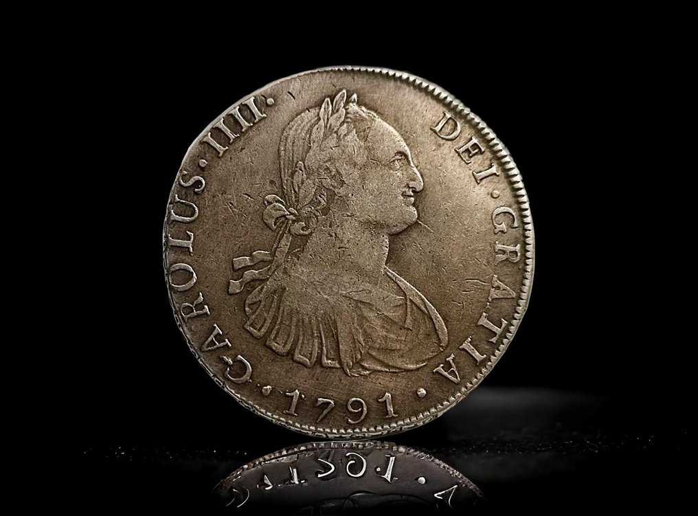 西班牙. Carlos IV (1788-1808). 8 Reales 1791 Potosi PR #1.1