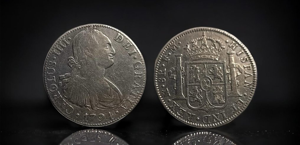 Espanha. Carlos IV (1788-1808). 8 Reales 1794 Mexico FM #3.1