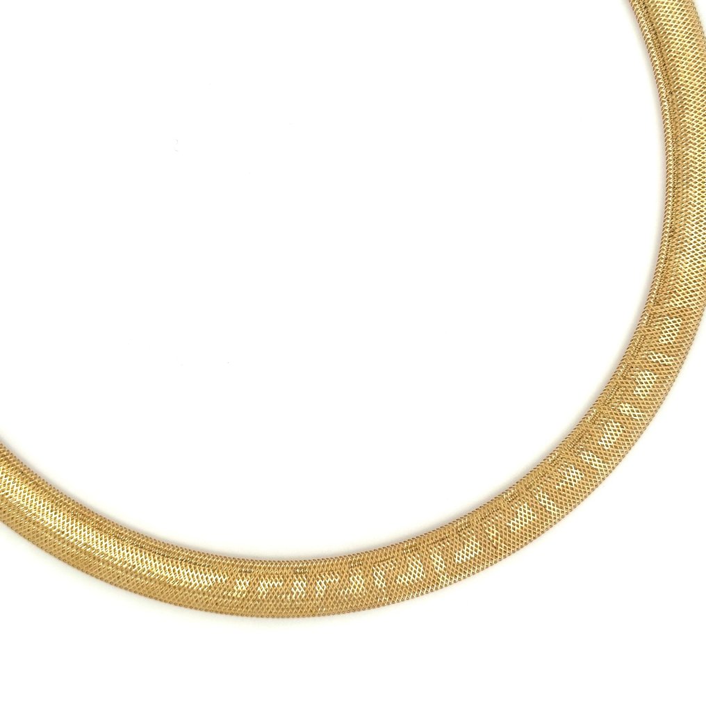Collana flessibile con Greche - 11.1 gr - 45 cm - 18 Kt - Choker halsketting - 18 karaat Geel goud  #2.1