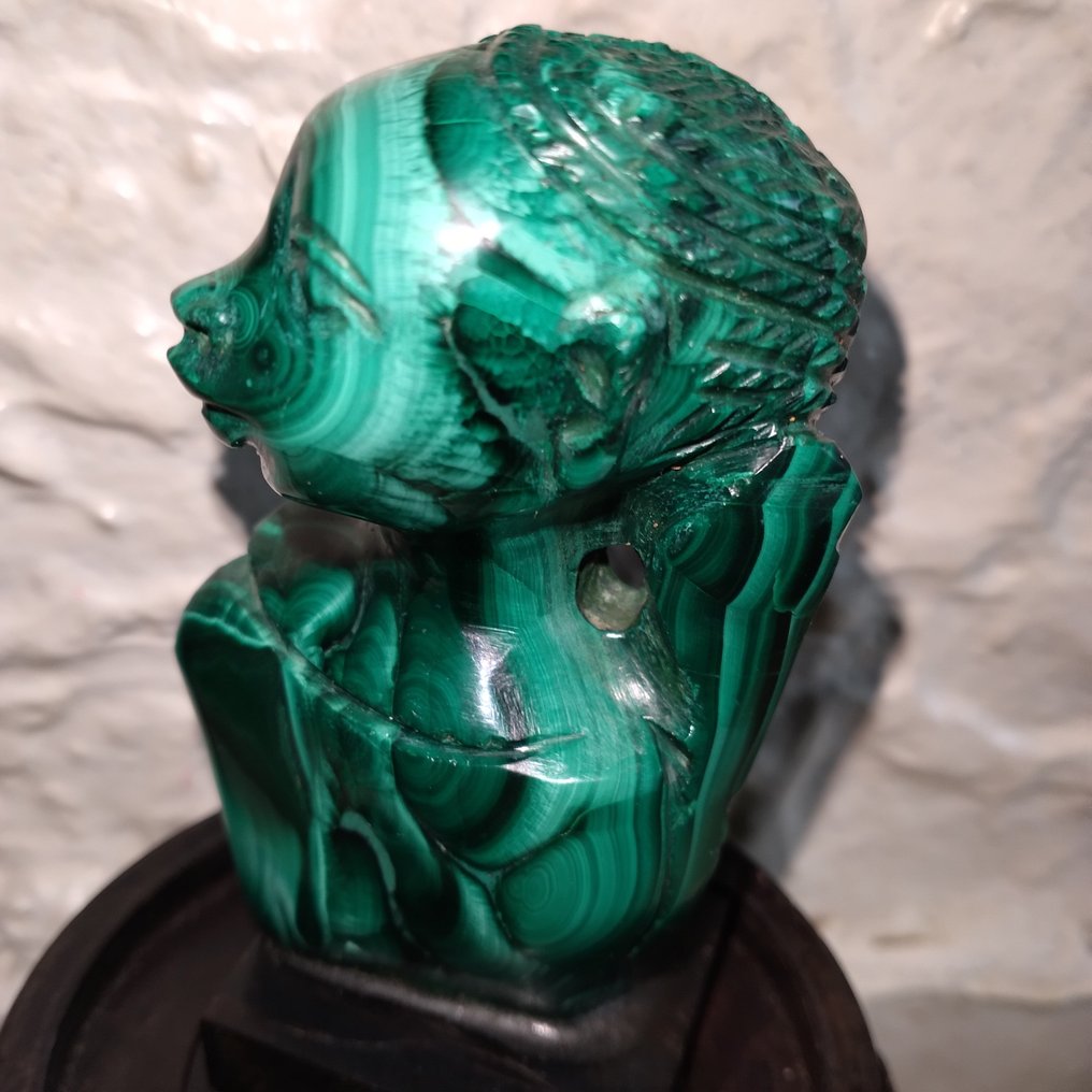 Malachite 雕刻 - 高度: 12 cm - 闊度: 6 cm- 230 g - (1) #1.1