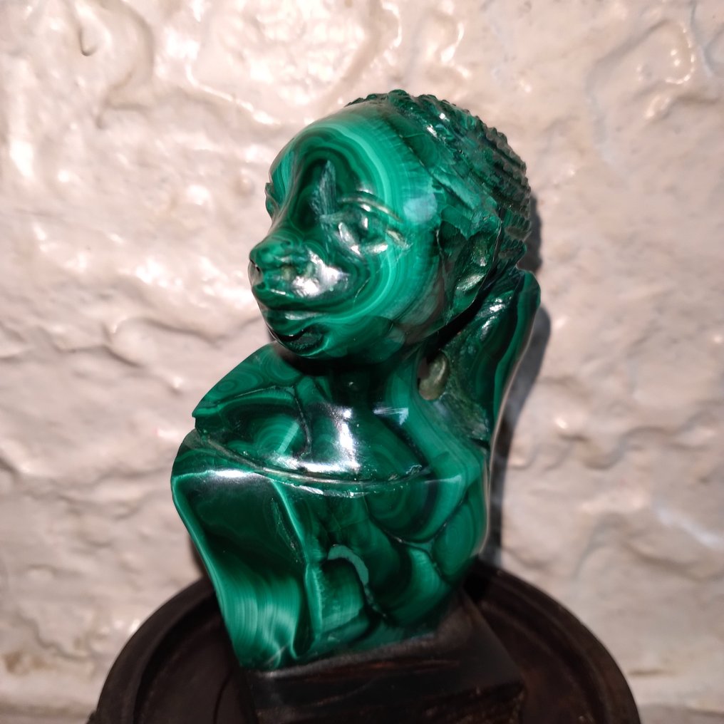 Malachite 雕刻 - 高度: 12 cm - 闊度: 6 cm- 230 g - (1) #2.1