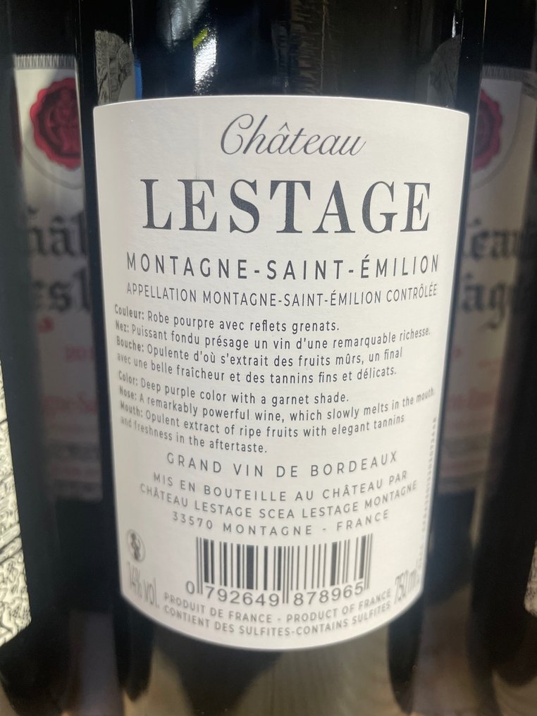 2019 Château Lestage - Saint-Émilion - 12 Flessen (0.75 liter) #3.1