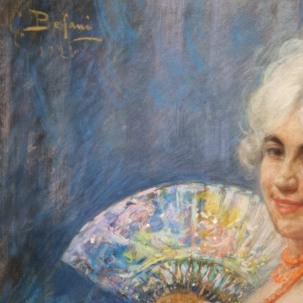 Gennaro Befanio (1866-1937) - Donna con ventaglio #1.3