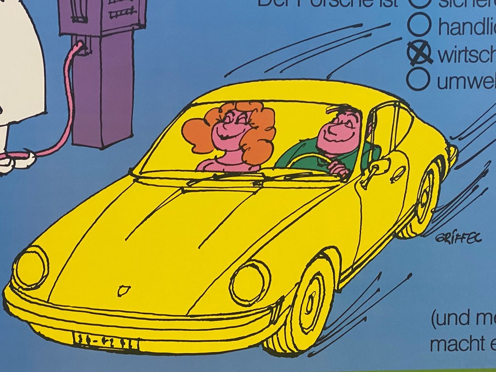 Anonymous, GRIFFEL - Original Plakat von Porsche: G-Modell gezeichnet von Griffel - Anni ‘70 #3.2