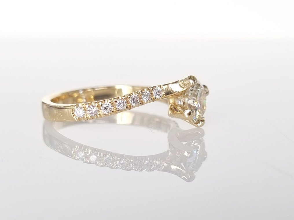 Inel de logodnă Aur galben Diamant  (Natural) #2.2