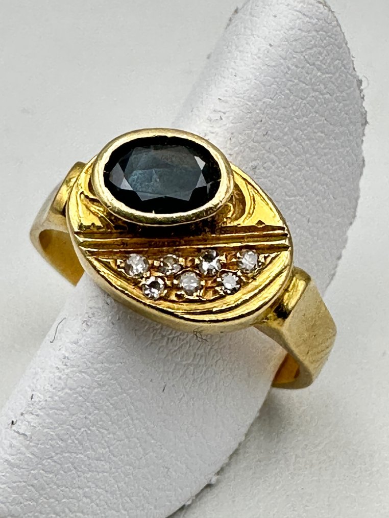 Ring Gelbgold Saphir - Diamant  #2.1