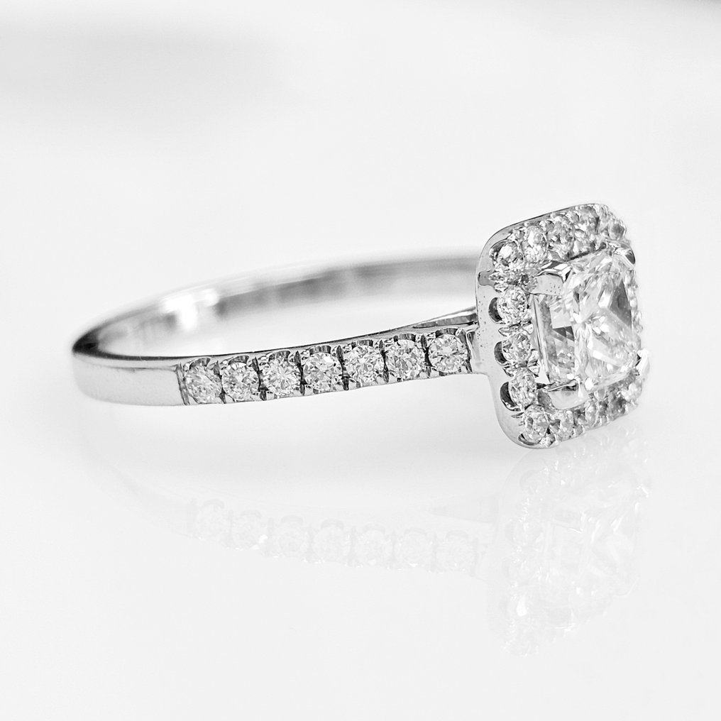 Engagement ring - 14 kt. White gold -  1.09ct. tw. Diamond  (Natural) - Diamond #3.2