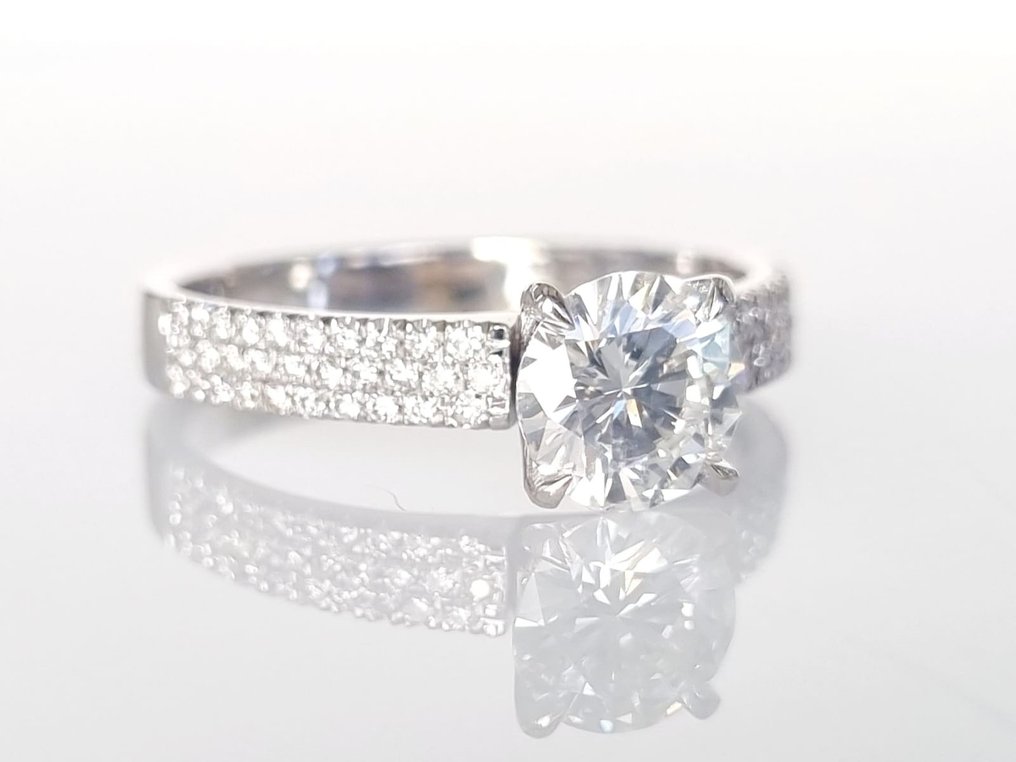 Engagement ring White gold -  1.26 tw. Diamond  (Natural)  #2.1