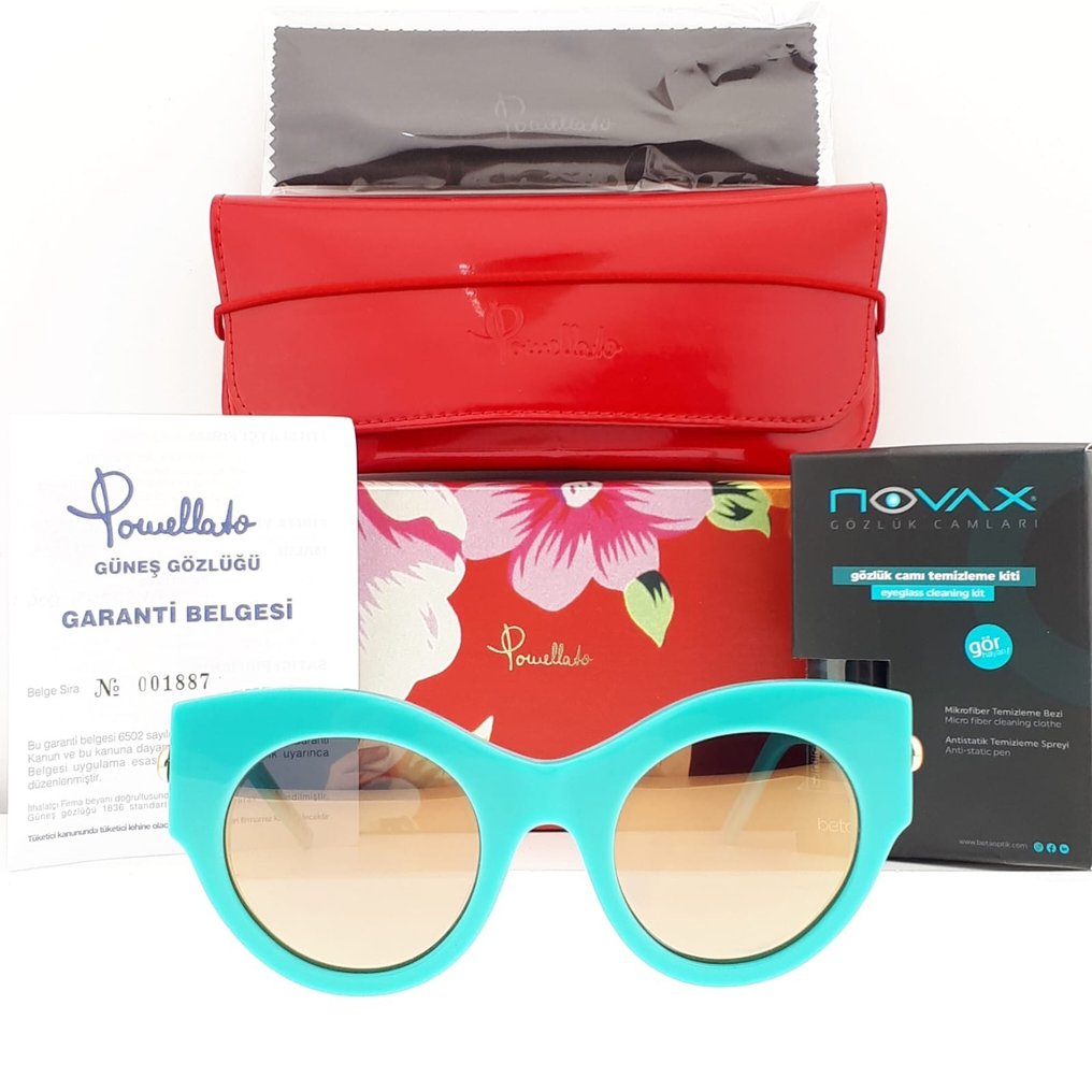 Pomellato - Turquiose & Gold Tone Details with Mirror Coated Lenses "NEW & FULL SET" - Sunglasses #1.2