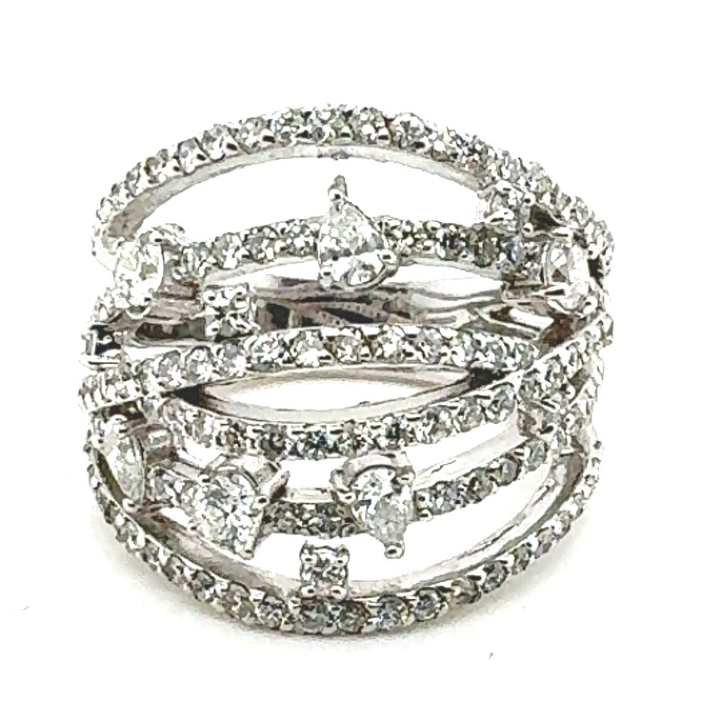 Ring Vittguld Diamant  (Natural) - Diamant #1.1