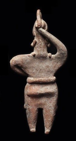 Précolombien - Colima Figurine debout en poterie - Avec licence d'importation espagnole chiffre #2.1