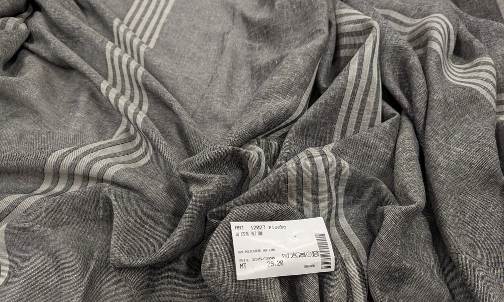 	 Fantastico tendaggio in  misto lino by Mario Cavelli   - 570 x 300 cm - - Textil #2.1