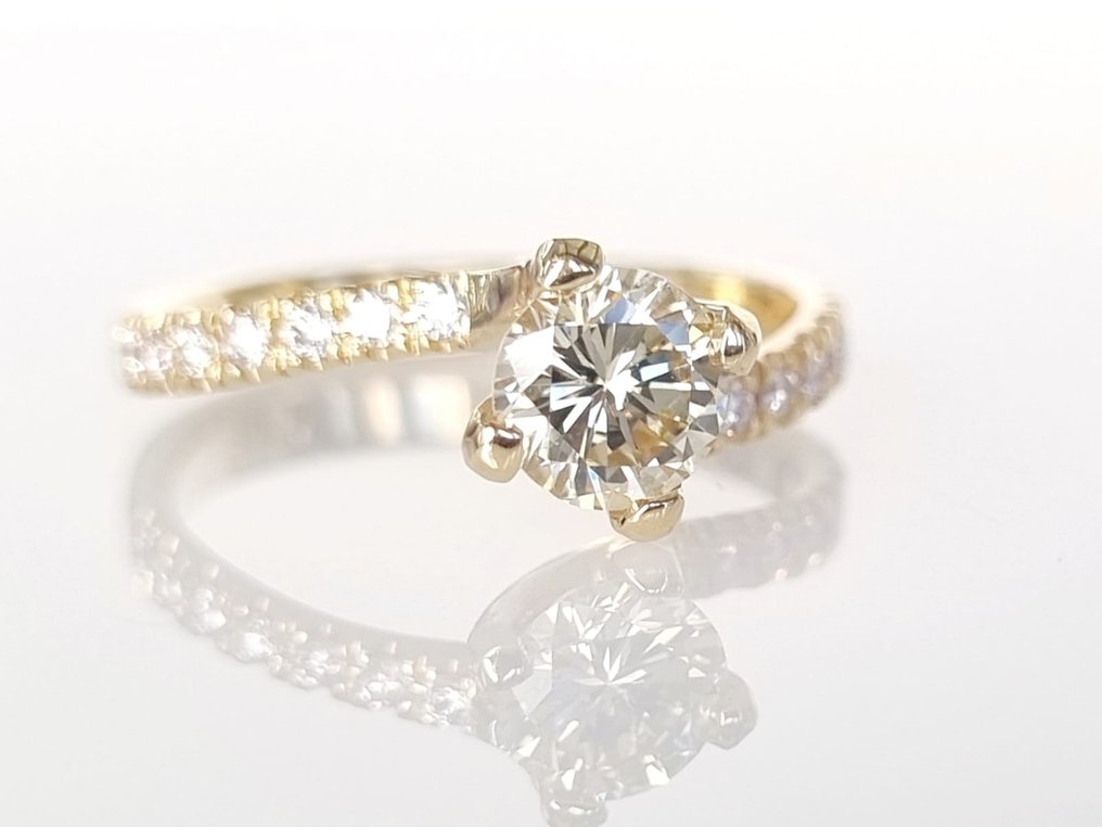 Förlovningsring Gult guld Diamant  (Natural) #1.1