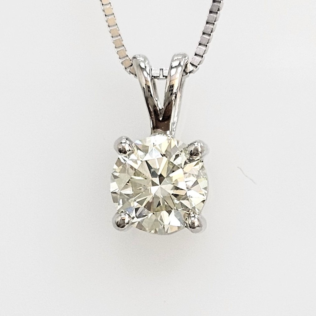 Collier avec pendentif Or blanc, VS2 Diamant  (Pureté améliorée) #1.2