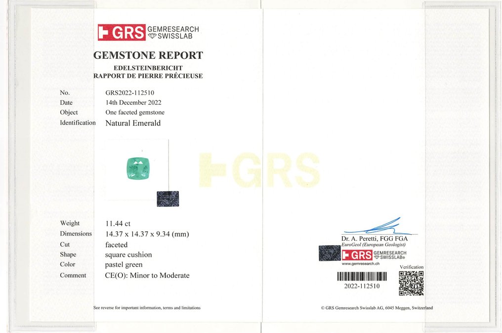 没有保留价 - 戒指 - 18K包金 白金, 粉彩绿色（巴西） -  11.44ct. tw. 祖母绿 - 钻石 - 0.92克拉 VS #4.3