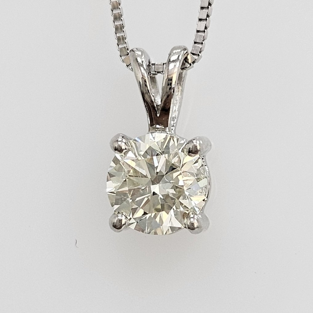 Collier avec pendentif Or blanc, VS2 Diamant  (Pureté améliorée) #1.1