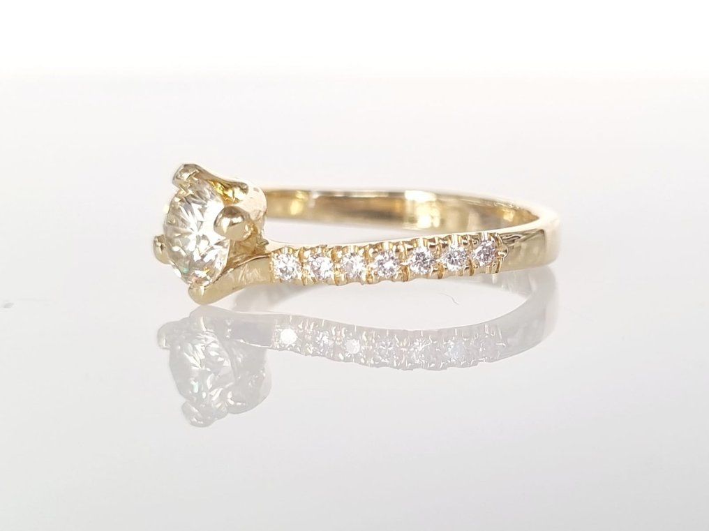 訂婚戒指 黃金 鉆石  (天然) #3.3