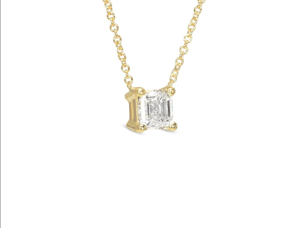 Halskette Gelbgold Diamant  (Natürlich) #2.2