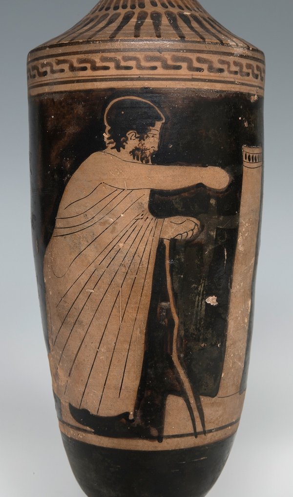 Grecia Antică Lekythos Mansarda foarte mare cu figuri roșii cu licență de import spaniolă #1.2