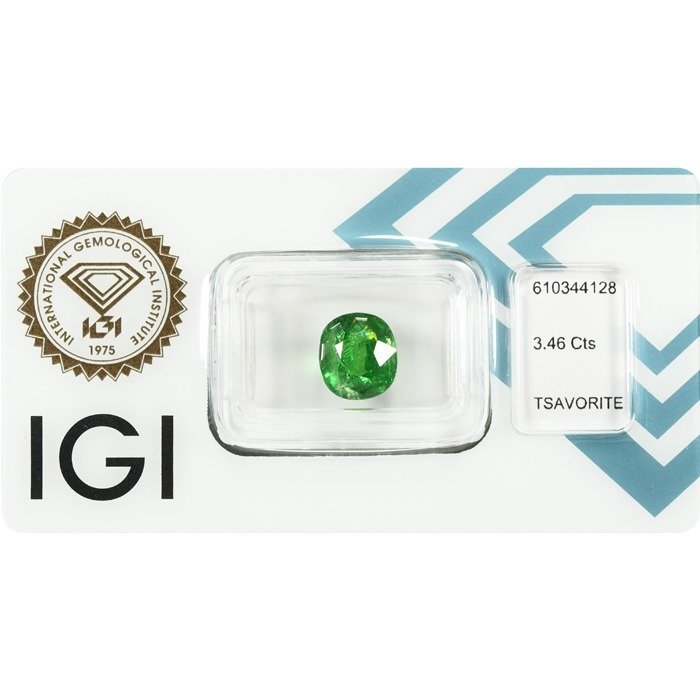 没有保留价 - 1 pcs  绿色 沙弗莱石  - 3.46 ct - 国际宝石研究院（IGI） - 天然的Tsavorite #3.2