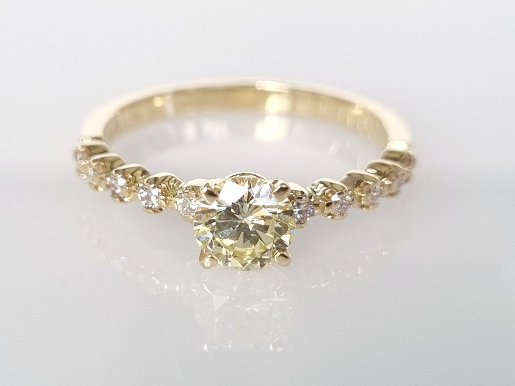 Inel de logodnă Aur galben Diamant  (Natural) #3.2