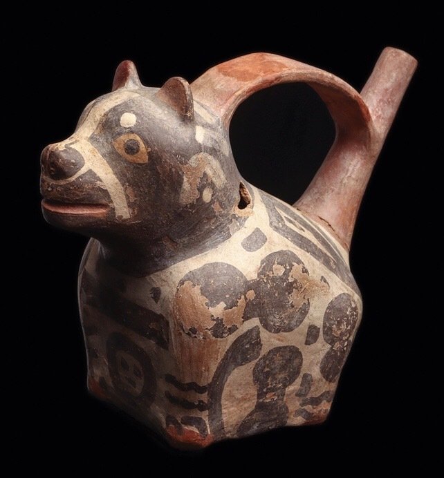 Cultura Tiahuanaco precolumbiana - caine asezat - Peru - Ceramică Navă #1.2