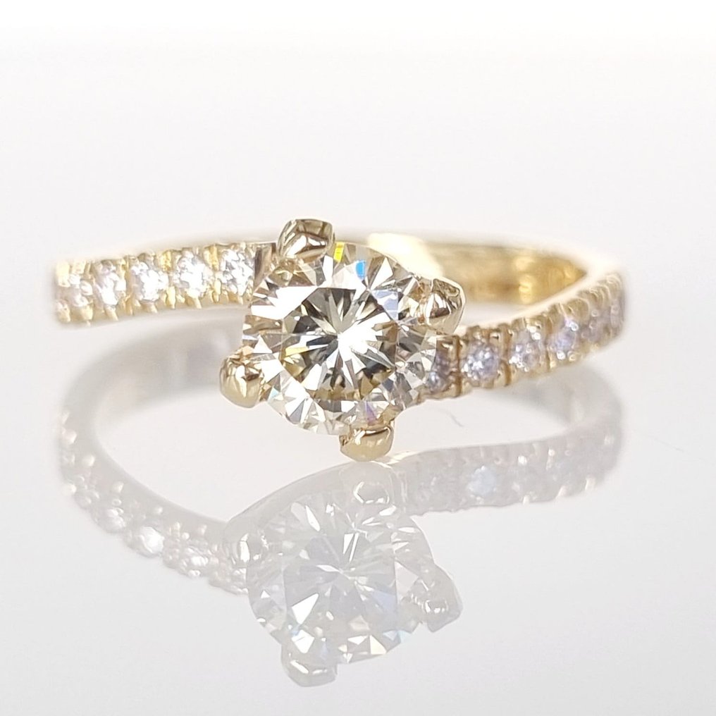 Förlovningsring Gult guld Diamant  (Natural) #3.2