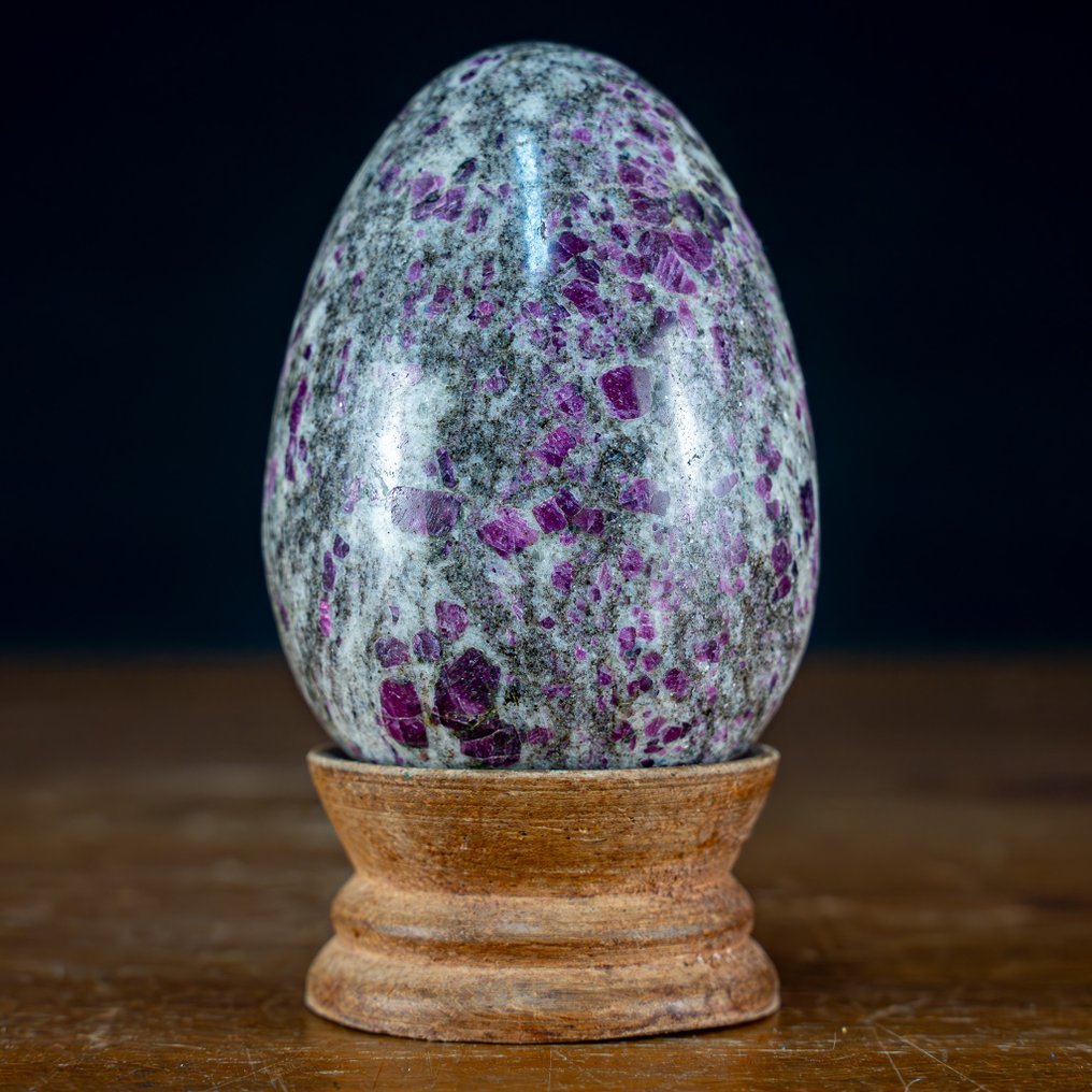 Huevo de cristal de rubí natural muy raro, sin calentar 1467,7 quilates- 293.54 g #1.2