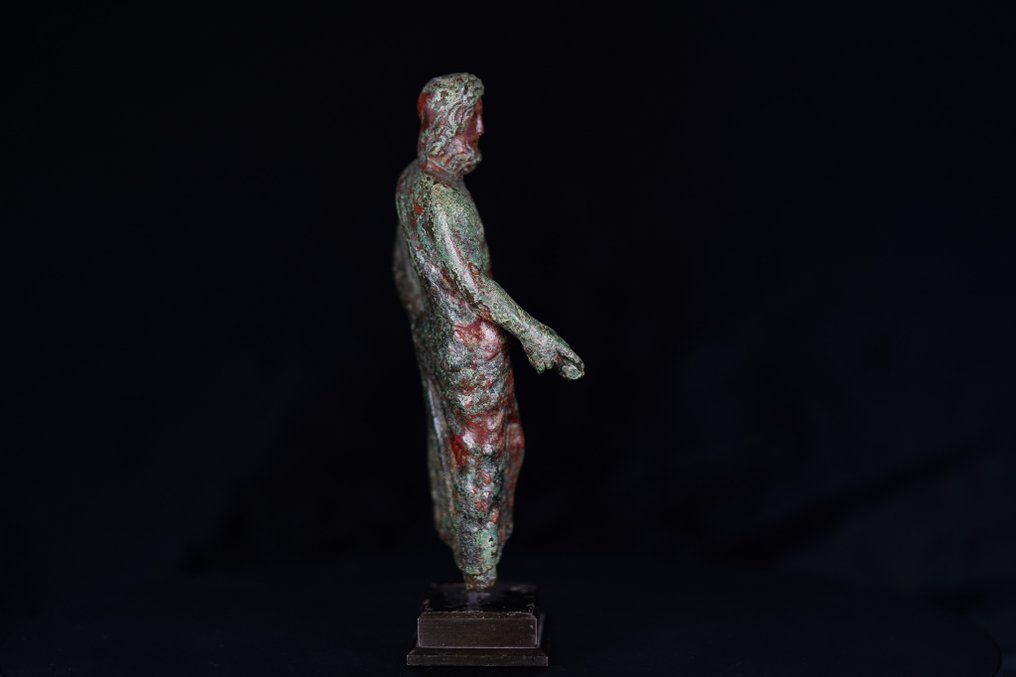 Romain antique figure en bronze de Jupiter, 15 cm - Licence d'exportation espagnole - Chiffre #3.2