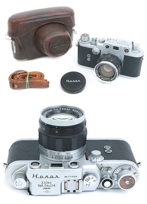Zuiho Honor S1 rangefinder 39mm Leica copy w/ Zuiho 50mm f1,9 cap e leather case with strap Câmera telémetro #1.1