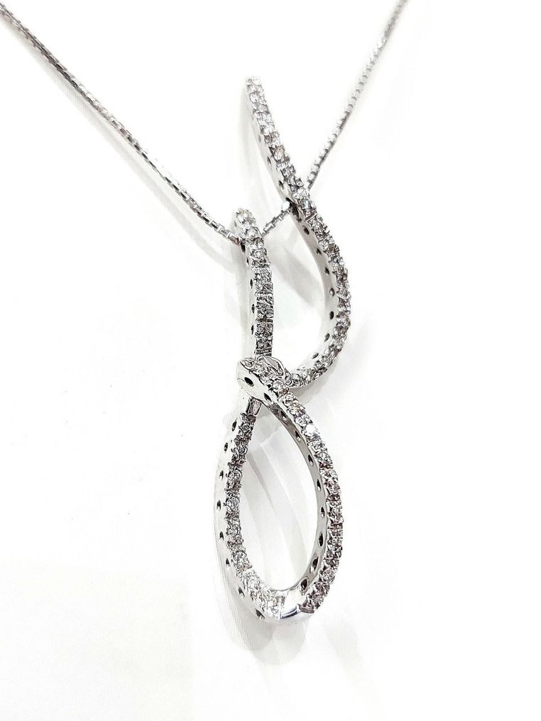 Necklace with pendant White gold Diamond  (Natural)  #1.1